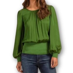 NWOT Trina Turk Idle Top Emerald Green